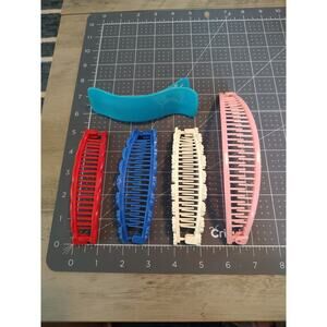 Lot Of 5 Vintage 1980's 1990's Banana Clips
